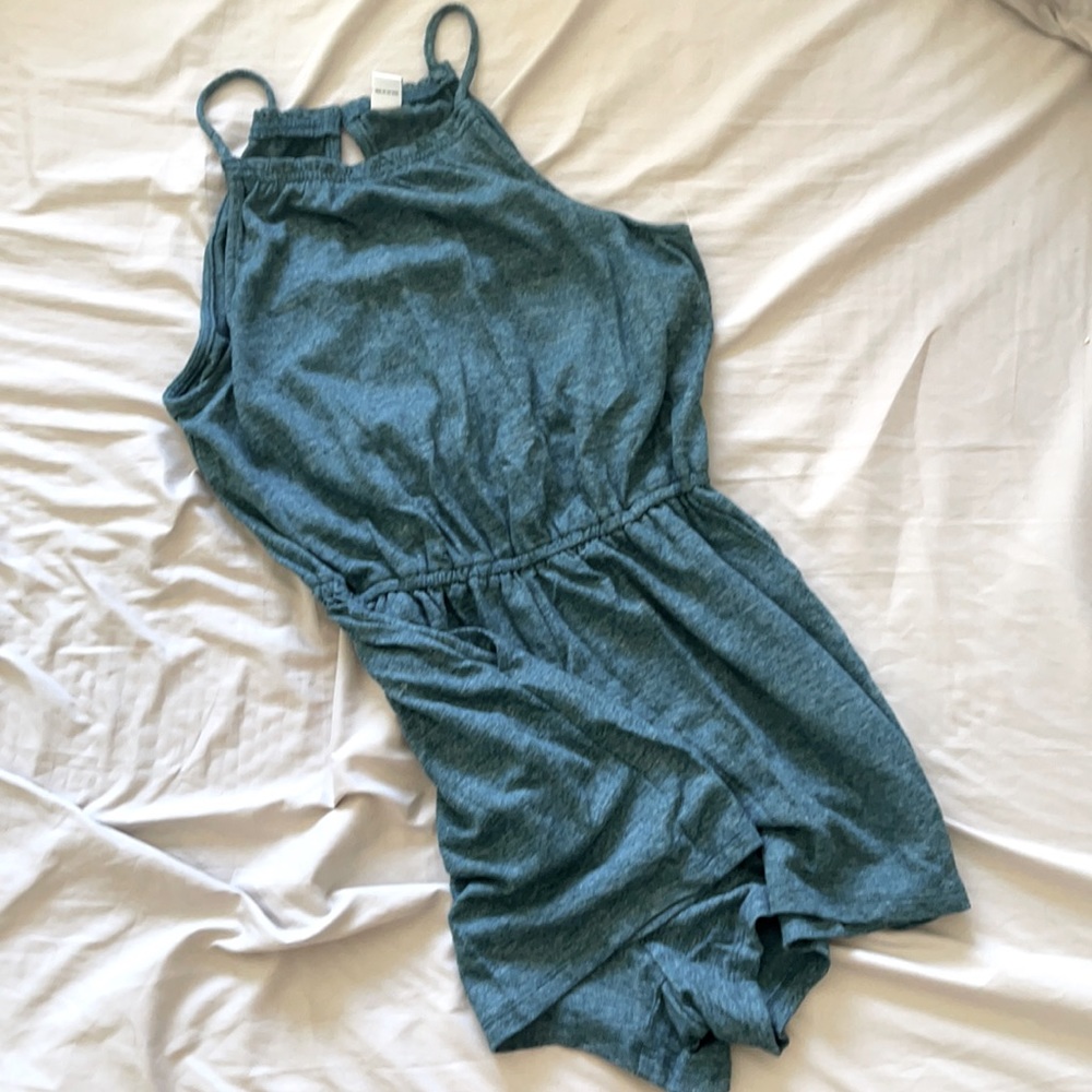 Size small dark teal knitted Romper!